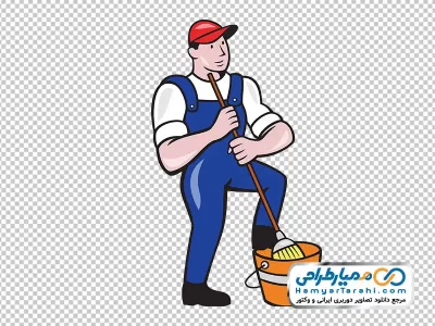 دانلود تصویر وکتوری تمیزکار مرد