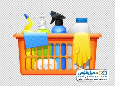 تصویر وکتوری وسایل نظافتی (موادش وینده و دستکش)