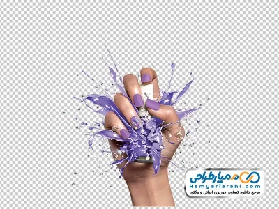تصویر وکتوری پاشش لاک در دست با فرمت png