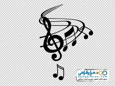 تصویر وکتوری نت های موسیقی با فرمت png