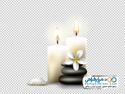 دانلود تصویر png شمع و سنگ ماساژ