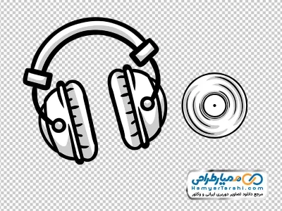 آیکون هدفون و سی دی با فرمت png
