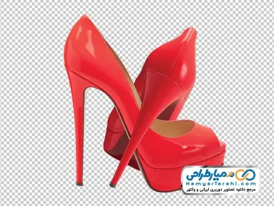 تصویر png کفش پاشنه دار قرمز زنانه