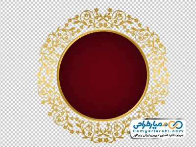 دانلود تصویر png قاب عکس گلدار طلایی