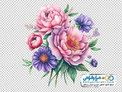 دانلود تصویر وکتوری دسته گل زیبا با گل های ترکیبی