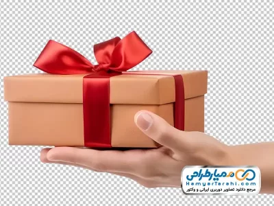 دانلود تصویر png جعبه کادو در دست