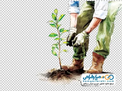 دانلود تصویر وکتوری کاشت درخت