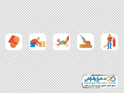 عکس آیکون های نصب ایزوگام و عایق بندی
