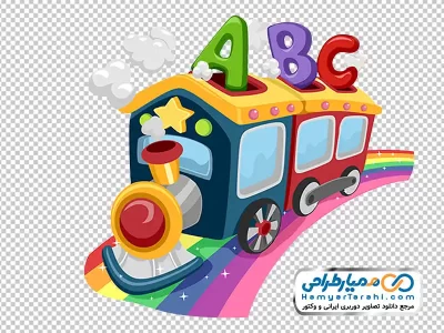 دانلودتصویر کارتونی قطار با حروف انگلیسی
