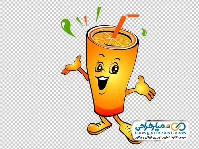 تصویر کارتونی لیوان آبمیوه با فرمت png