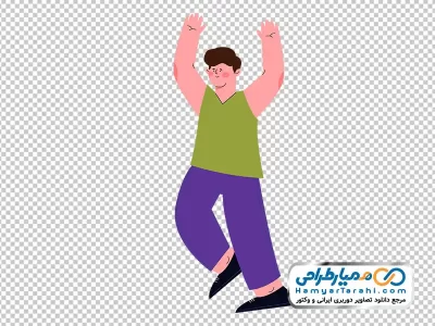 تصویر وکتوری پسر در حال رقص