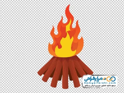 تصویر وکتوری هیزم با آتش
