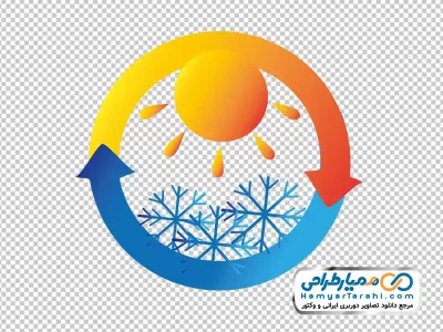 لوگو رنگی سرمایش و گرمایش با فرمت png