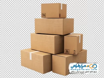 عکس با کیفیت جعبه های کارتن با فرمت png