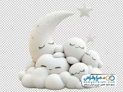 دانلود تصویر png ماه و ستاره عروسکی