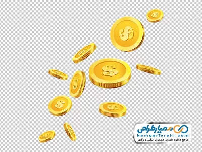 تصویر وکتوری ریختن سکه ها با فرمت png