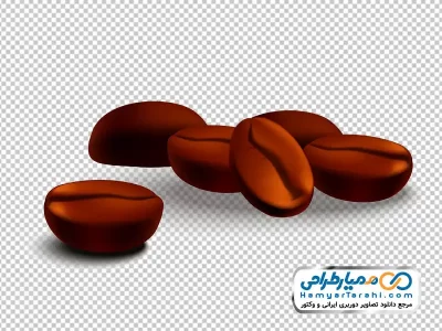 تصویر وکتوری دانه های قهوه با فرمت png