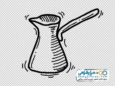 تصویر وکتوری قهوه ساز دستی با فرمت png