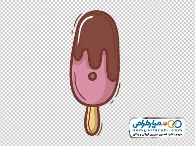 نقاشی وکتوری بستنی چوبی با فرمت png
