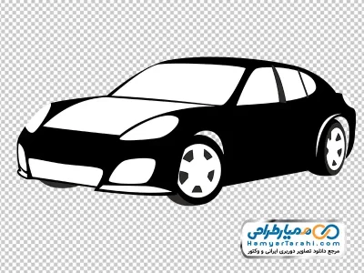عکس سیاه و سفید ماشین با فرمت png