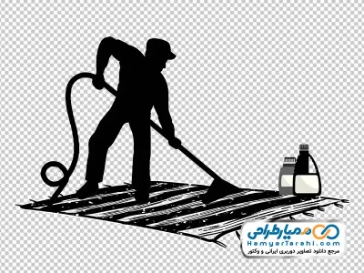آیکون مرد در حال فرش شستن با فرمت png