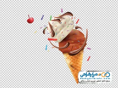 تصویر وکتوری بستنی قیفی با اسمارتیز با فرمت png