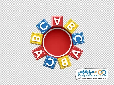 عکس با کیفیت مکعب های حروف انگلیسی دور صفحه قرمز