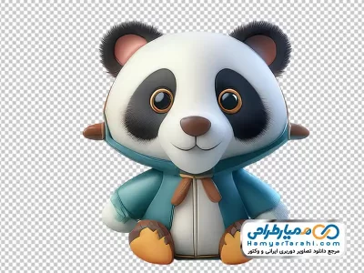 عکس کارتونی خرس پاندا با لباس با فرمت png