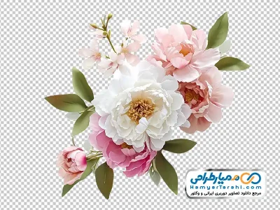 دانلود تصویر وکتوری گل سفید و صورتی غبارآلود