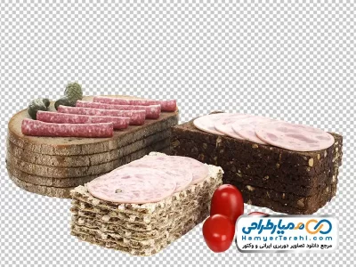تصویر png نان رژیمی با ورق های ژامبون