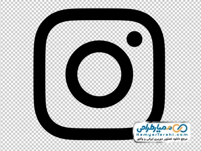 آیکون سیاه و سفید اینستاگرام