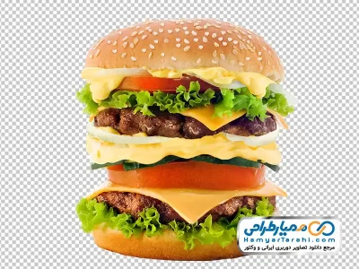 تصویر png دوبل برگر بزرگ