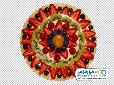 دانلود تصویر با کیفیت تارت با تزئین میوه