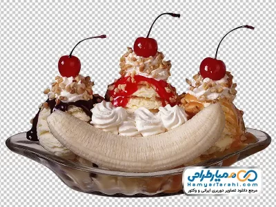 دانلود تصویر با کیفیت دسر بستنی و موز