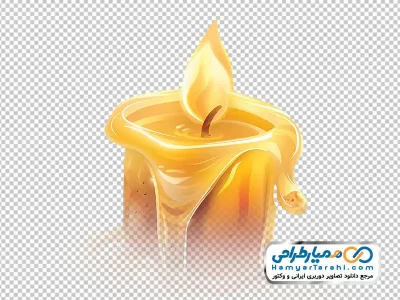 تصویر وکتوری شمع روشن در حال آب شدن با فرمت png