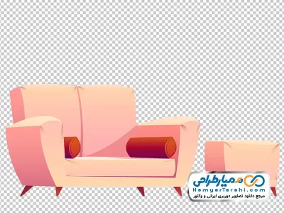 تصویر وکتوری مبل دو نفره با فرمت png