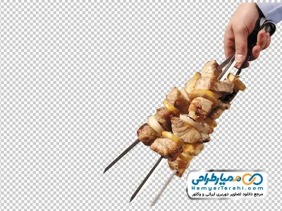 دانلود تصویر png سیخ برش های گوشت با لیمو و پیاز