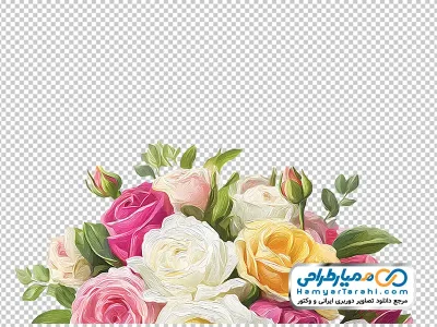 عکس وکتوری گل های آبرنگی برای حاشیه طرح