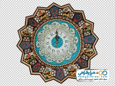 دانلود تصویر با کیفیت ساعت دیواری با قاب خاتم