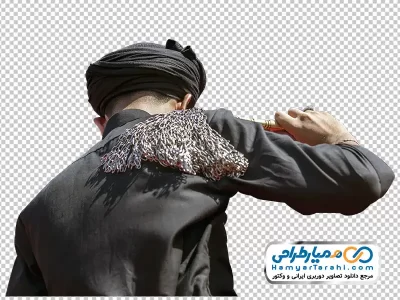 تصویر با کیفیت مرد در حال زنجیرزنی محرم با فرمت png