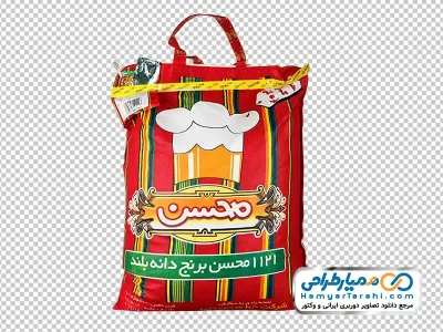 تصویر دوربری گونی 10 کیلویی برنج دانه بلند