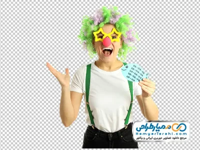 تصویر دوربری آدم در نقش دلقک با فرمت png