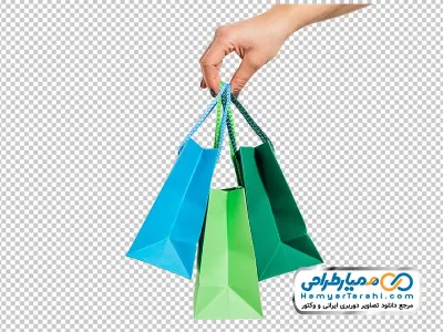 تصویر کیسه خرید کاغذی با فرمت png