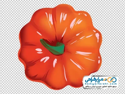 عکس وکتوری فلفل دلمه قرمز از نمای بالا با فرمت png