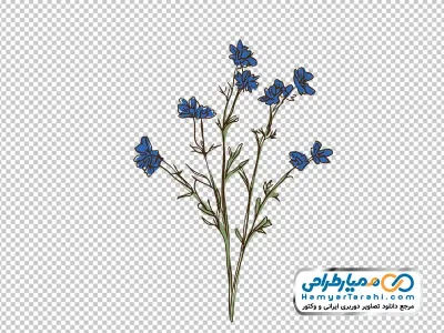 دانلود تصویر png گل وحشی آبرنگی آبی