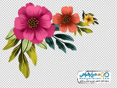 تصویر png گوشه گلدار