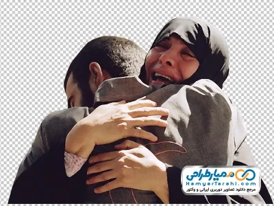 دانلود تصویر png رزمنده در آغوش مادر