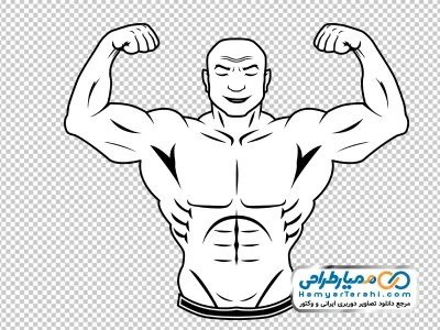 عکس سیاه و سفید مرد عضلانی