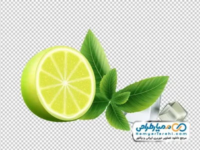 تصویر وکتوری لیمو ترش با یخ با فرمت png