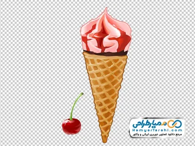 دانلود تصویر وکتوری بستنی قیفی میوه ای